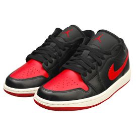 Nike Air Jordan Low Femme Baskets En Cuir Noir Et Rouge 36