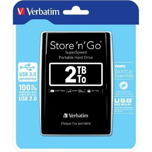 Verbatim 53177 2To Store n Go USB 3.0 2.5" HDD Ext - Noir