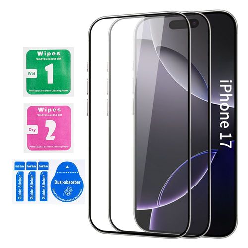 Verre Trempé Pour Iphone 17 (6.3") - Lot De 2, Protection Écran 9h Anti-Rayures - Hct Style®