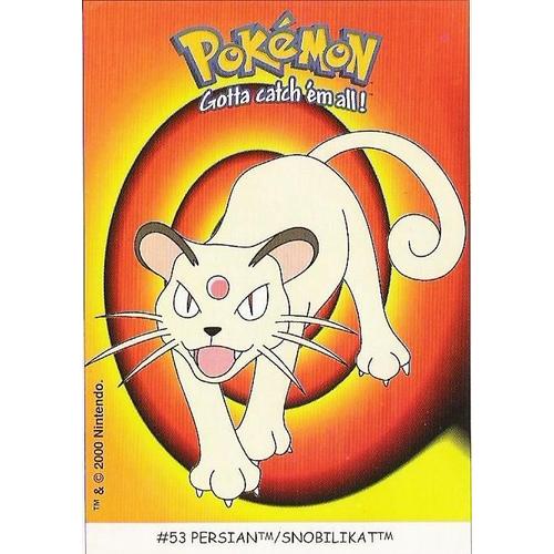 Persian (N°53) Carte Pokémon Dunkin "Boomer" (Stickers)