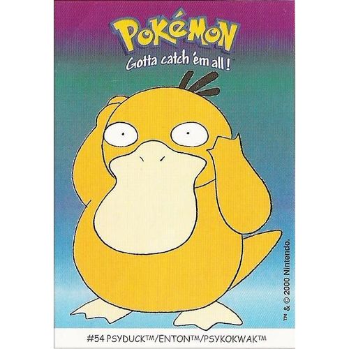 Psykokwak (N°54) Carte Pokémon Dunkin "Boomer" (Stickers)