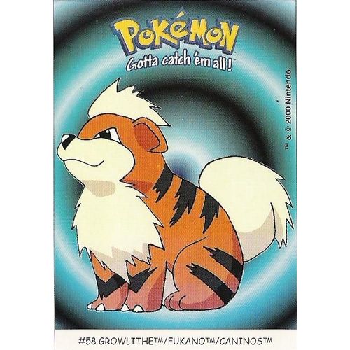 Caninos (N°58) Carte Pokémon Dunkin "Boomer" (Stickers)