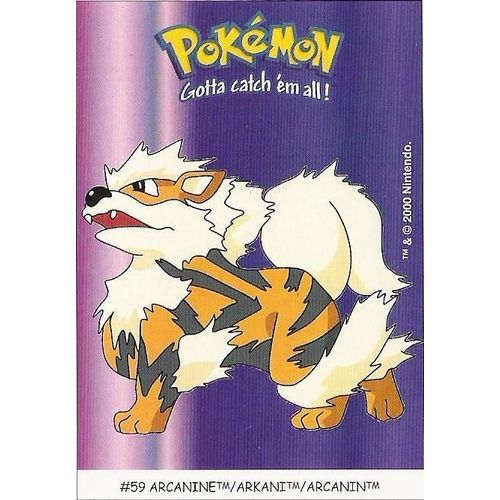 Arcanin (N°59) Carte Pokémon Dunkin "Boomer" (Stickers)