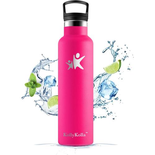 Bouteille Isotherme 1l, Gourde Inox Avec Couvercle Extra En Paille Sans Bpa R¿¿Utilisable, Isolation Sous Vide En Acier Inoxydable ¿¿ Double Paroi, Pour Sport, Cyclisme, Gym, Barbie Rose