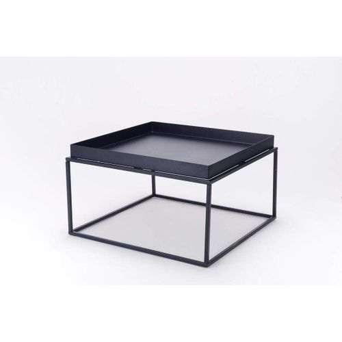 Kosmi.Fr - Table Basse Métal Noir Style Industriel 60x60x40cm