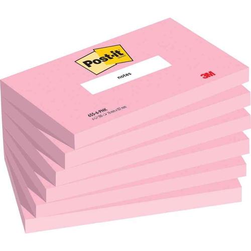 Post-It Bloc-Note Adhésif Notes, 127 X 76 Mm, Rose Flamant