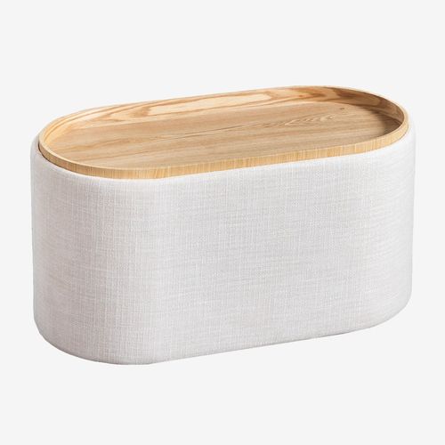 Table Basse Ovale En Lin Avec Plateau Et Rangement Berkeleni