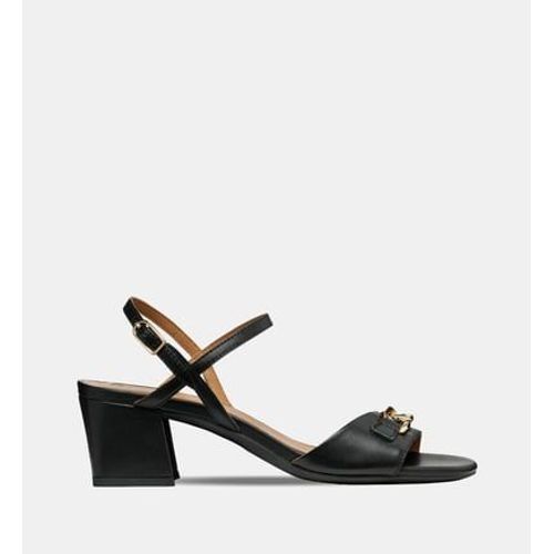 Geox Sandales Talons Neweraklia En Cuir Noir