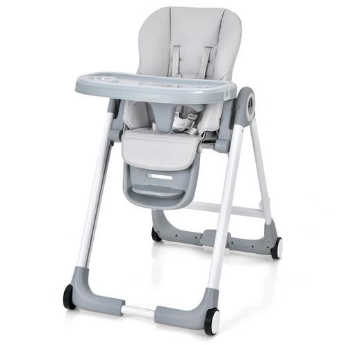 Chaise Haute Bébé Pliante Costway - Réglable - Gris - 9,7 Kg - 15 Kg - 3 Ans - Mixte - 6 Mois - Siège 15 Kg