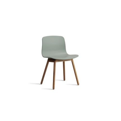 Hay - Chaise About A Chair Aac 12 Noyer - Fall Green 2.0 - Patins En Feutre - Vert