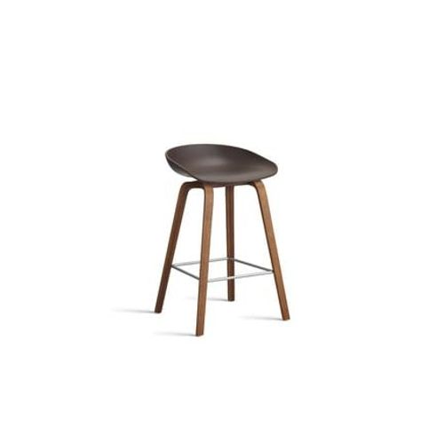 Hay - Tabouret De Bar About A Stool Aas 32 Noyer - Raisin 2.0 - Repose-Pied Acier Inoxydable - Hauteur D'assise 65 Cm - Filzgleiter - Violet