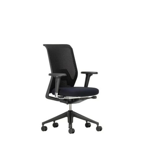 Vitra - Chaise De Bureau Id Mesh - Noir - Nero - Diamond Mesh Nero - Roulettes Dures Pour Tapis - Noir