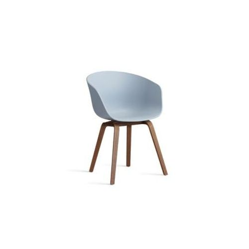 Hay - Chaise About A Chair Aac 22 Noyer - Slate Blue 2.0 - Patins En Feutre - Bleu