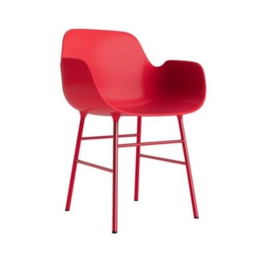 Normann Copenhagen - Fauteuil Form Avec Structure En Métal - Normanncopenhagenformbrightred - Rouge