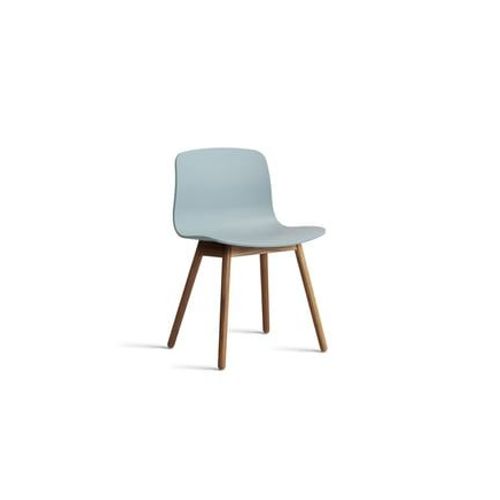 Hay - Chaise About A Chair Aac 12 Noyer - Dusty Blue 2.0 - Patins En Feutre - Bleu