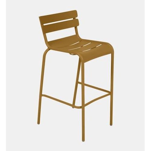 Fermob - Tabouret De Bar Luxembourg Avec Dossier - D2 Pain D'épices - Bronze
