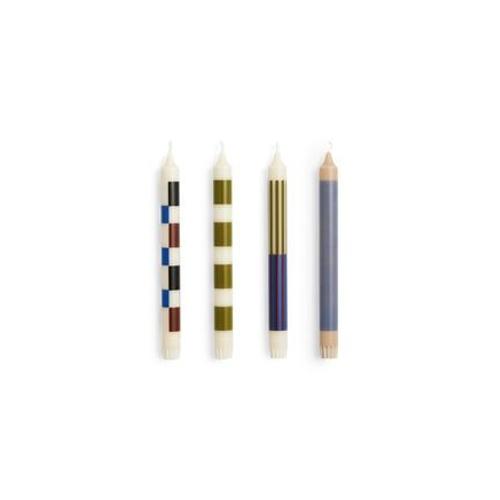 Hay - Bougie Pattern set de 4 - off-white/army/blue - Multicolore