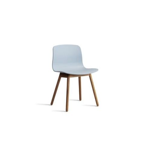 Hay - Chaise About A Chair Aac 12 Noyer - Slate Blue 2.0 - Patins En Feutre - Bleu