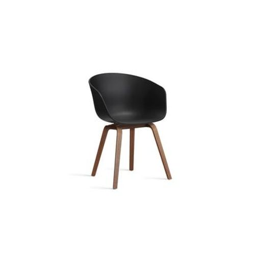 Hay - Chaise About A Chair Aac 22 Noyer - Black 2.0 - Patins En Feutre - Noir