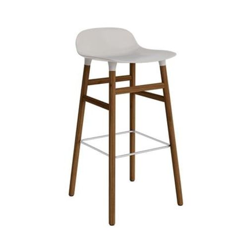 Normann Copenhagen - Chaise De Bar Form Avec Structure En Bois - Normanncopenhagenformwarmgrey - Noyer - 75 Cm - Gris