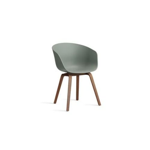 Hay - Chaise About A Chair Aac 22 Noyer - Fall Green 2.0 - Patins En Feutre - Vert