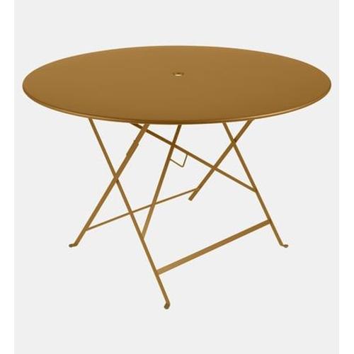 Fermob - Table Pliante Bistro Ronde - D2 Pain D'épices - Ø 117 Cm - Bronze