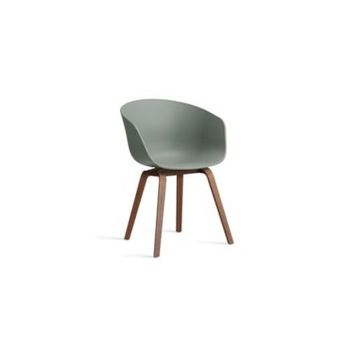 Hay - Chaise About A Chair Aac 22 Noyer - Fall Green 2.0 - Patins Standards En Plastique - Vert