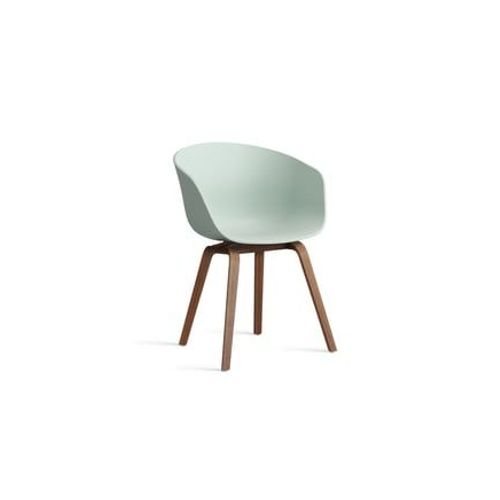 Hay - Chaise About A Chair Aac 22 Noyer - Dusty Mint 2.0 - Patins En Feutre - Vert
