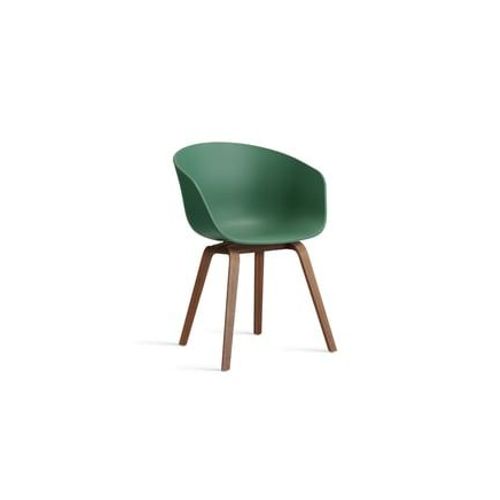 Hay - Chaise About A Chair Aac 22 Noyer - Teal Green 2.0 - Patins En Feutre - Vert