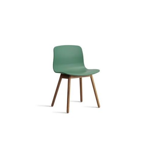 Hay - Chaise About A Chair Aac 12 Noyer - Teal Green 2.0 - Patins En Feutre - Vert