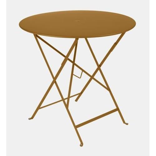 Fermob - Table Pliante Bistro Ronde - D2 Pain D'épices - Ø 77 Cm - Bronze