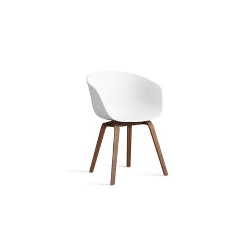 Hay - Chaise About A Chair Aac 22 Noyer - White 2.0 - Patins En Feutre - Blanc