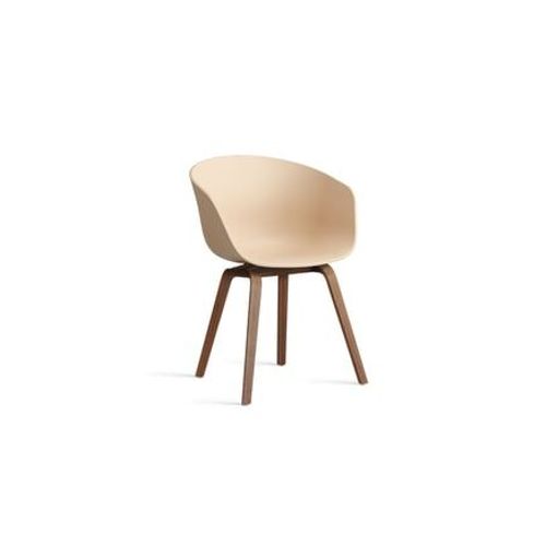 Hay - Chaise About A Chair Aac 22 Noyer - Pale Peach 2.0 - Patins En Feutre - Orange