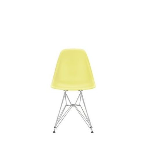 Vitra - Dsr Eames Plastic Side Chair - Citron Re - Chromé - Patins En Feutre Pour Sols Durs Noirs - Jaune