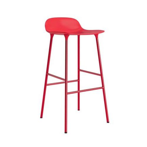 Normann Copenhagen - Chaise De Bar Form Avec Structure En Métal - Normanncopenhagenformbrightred - 75 Cm - Rouge