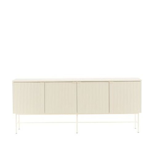 Drawer - Molly - Buffet 4 Portes En Bois Et Métal L180cm - Beige