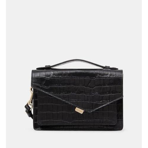 Lancaster - Sac besace Lancaster x Zoé en refente de cuir - Noir