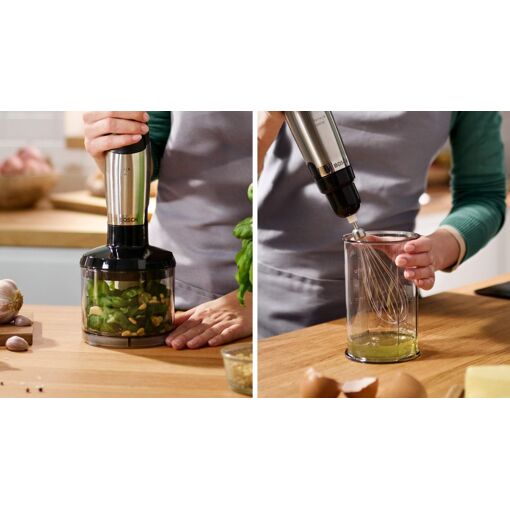 Mixeur Plongeant Bosch CleverMixx MSM24500 – 400 W, QuattroBlade 4 Lames, Pied Inox, Fouet & Hachoir Inclus