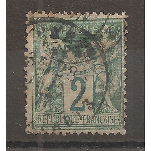 74 (1876) Sage Type I I 2c Vert Oblitr Trs Dfectueux (Cote 20e) (0891)