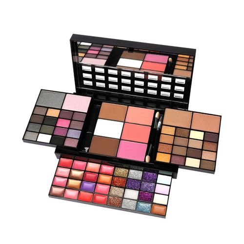 74 Color Eye Shadow Lip Gloss Combination Makeup Set Eye Shadow Tray Set Box Beads Concealer Fine Flash