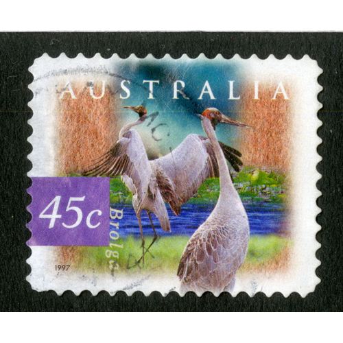 Timbre Oblitéré Australia, Brolga, 1997, 45c