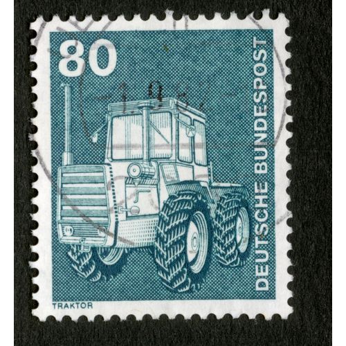 Timbre Oblitéré Deutsche Bundespost, Traktor, 80