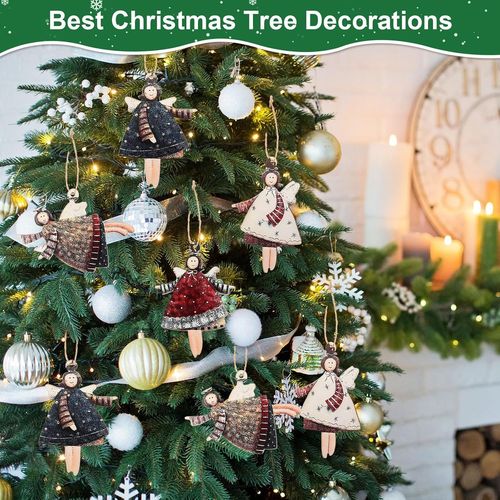 Nolace 20 Pièces Ange De Noel 8 * 6 CM Ange Sapin De Noel 4 Styles D Anges Ange De Noel Pour Sapin Decorations Pour Sapin Noël Calendrier L Avent À Remplir