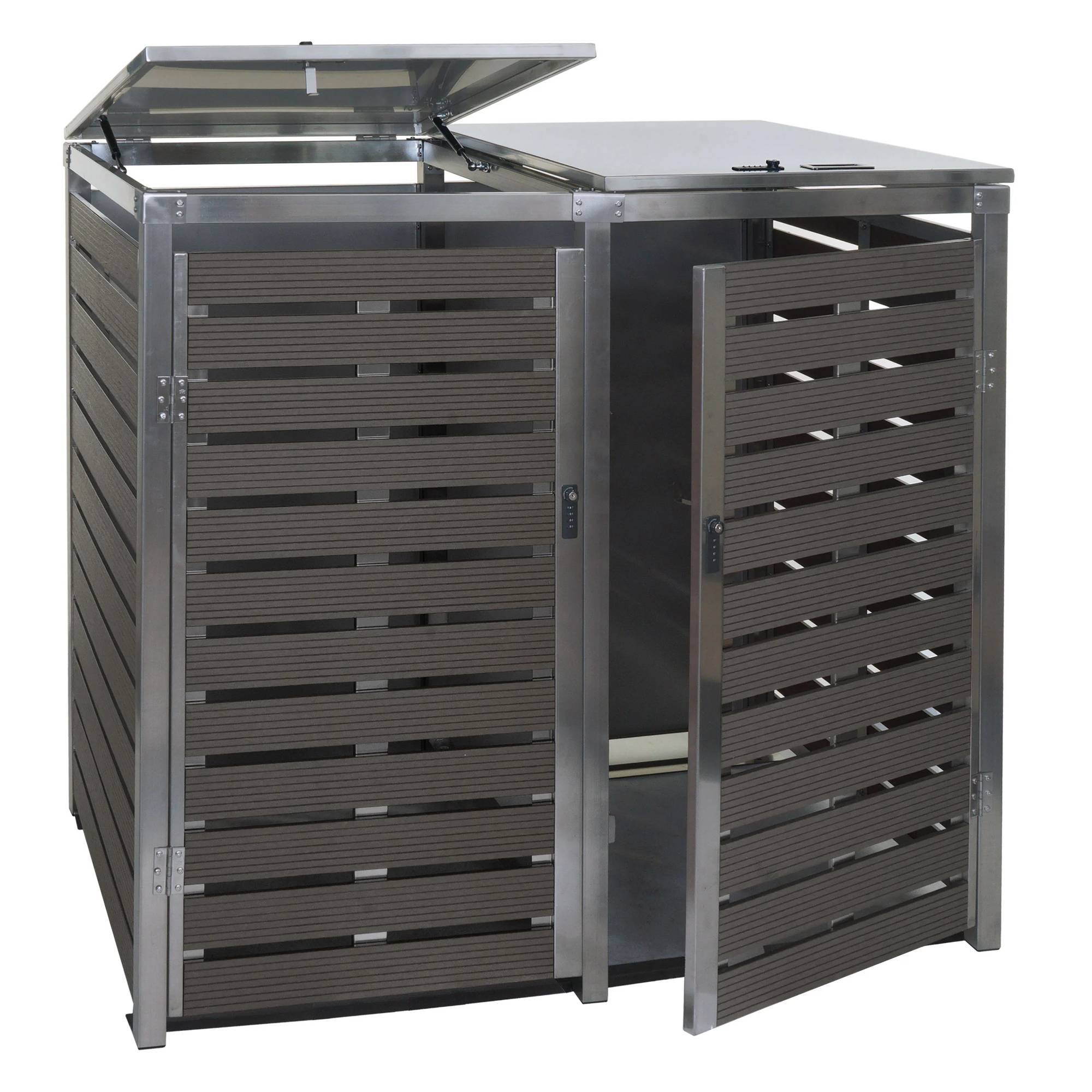 Abri Pour 2 Poubelles Cache-Poubelles Verrouillable Avec Couvercle ...