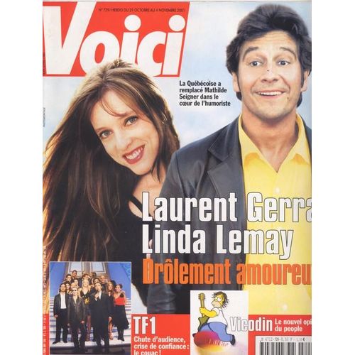 Voici / 29-10-2001  N° 729 : Lynda Lemay (2p) - Bruce Willis (2p) - Nicole Kidman (1,5p) - Julia Roberts (3/4p) - Ben Harper / Laura Dern (1,5p)