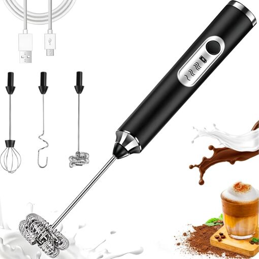 Mousseurs à lait à main Électrique, Mousseur à Lait USB Rechargeabl...