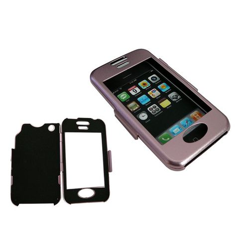 Etui Housse Pour Apple Iphone - Boitier Métal Rose Brillant