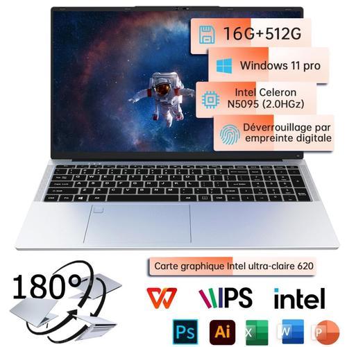 PC Portable de Jeux VANWIN - 17.3" Intel Celeron N5095 - 2 Ghz - Ramm 16Go + SSD 512 Go + Windows 11 Pro + WiFi + Bluetooth + rotation 180°