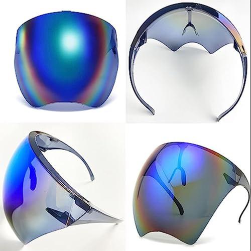 Yuerdream Visière Complète Pour Visage Lunettes De Soleil Polarisées À Grand Miroir Antibuée, Mode Unisexe Pour Femmes Hommes