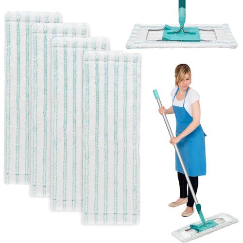 Serpillères de Rechange pour Leifheit Profi XL Kit, 48x17cm pour Leifheit Profi Micro Duo XL Housses de Rechange en Microfibre - 4 Pièces